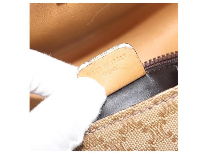 Céline Borsa a Spalla CELINE Macadam Canvas PVC Beige Oro Auth BA13580 D'oro - vista 12