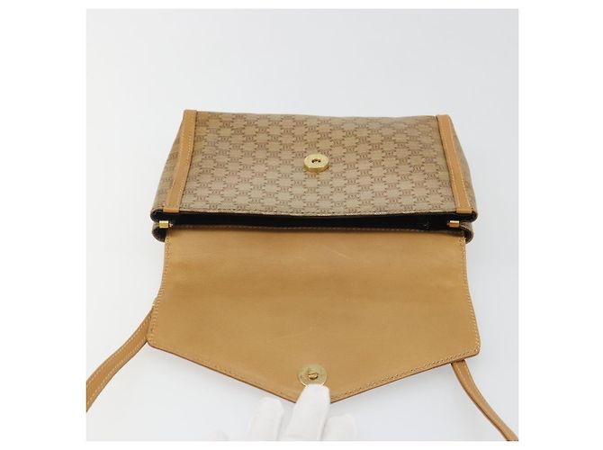 Céline Borsa a Spalla CELINE Macadam Canvas PVC Beige Oro Auth BA13580 D'oro - vista 19