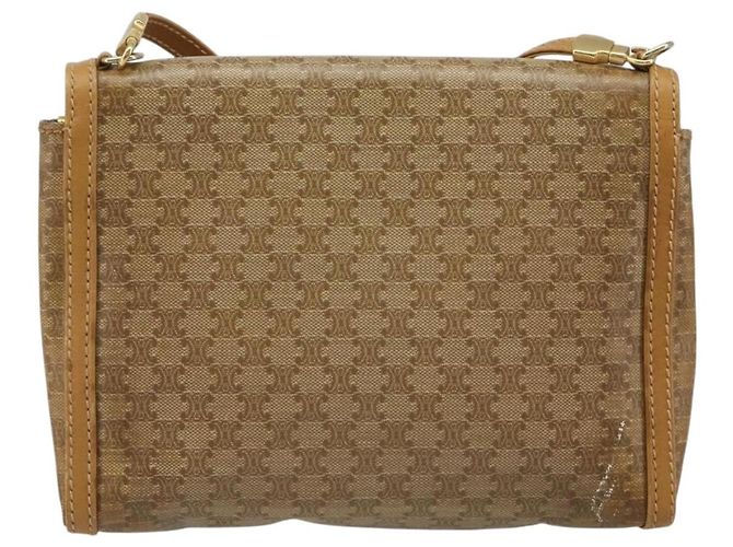 Céline Borsa a Spalla CELINE Macadam Canvas PVC Beige Oro Auth BA13580 D'oro - vista 2