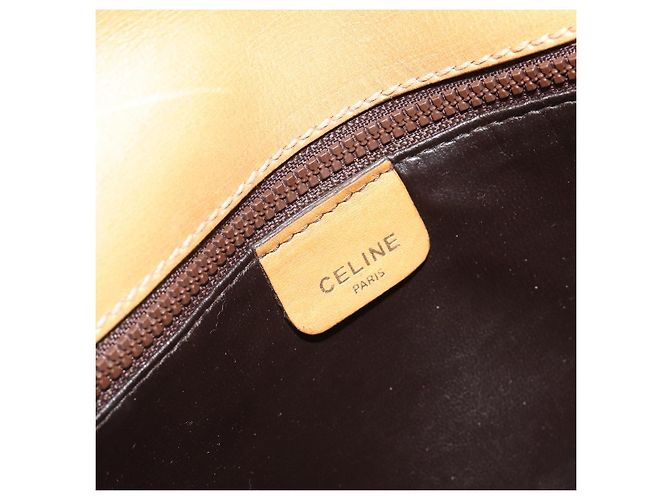 Céline Borsa a Spalla CELINE Macadam Canvas PVC Beige Oro Auth BA13580 D'oro - vista 20