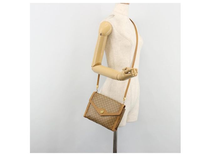 Céline Borsa a Spalla CELINE Macadam Canvas PVC Beige Oro Auth BA13580 D'oro - vista 25