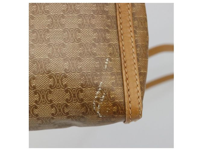 Céline Borsa a Spalla CELINE Macadam Canvas PVC Beige Oro Auth BA13580 D'oro - vista 3