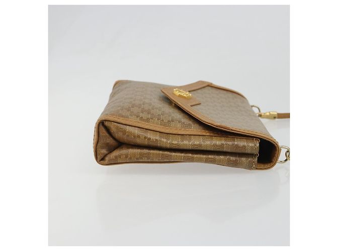 Céline Borsa a Spalla CELINE Macadam Canvas PVC Beige Oro Auth BA13580 D'oro - vista 4