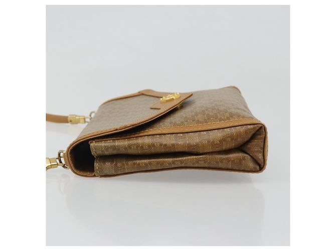 Céline Borsa a Spalla CELINE Macadam Canvas PVC Beige Oro Auth BA13580 D'oro - vista 5