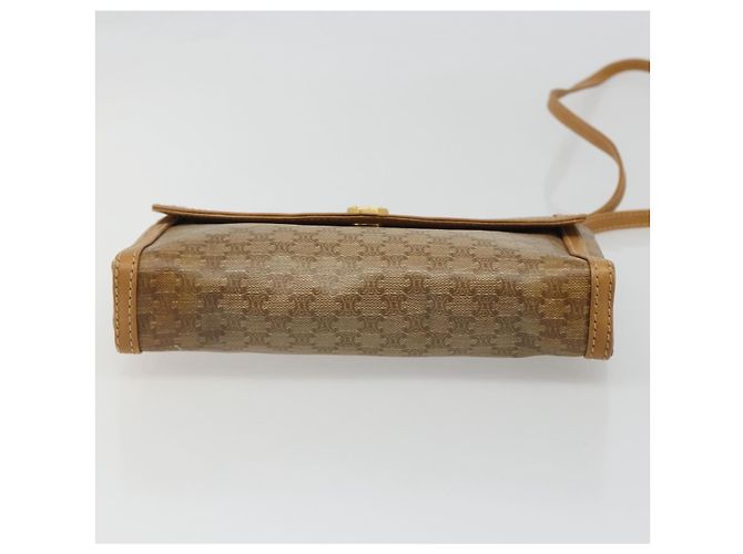 Céline Borsa a Spalla CELINE Macadam Canvas PVC Beige Oro Auth BA13580 D'oro - vista 6