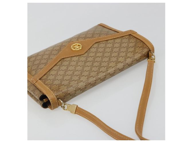 Céline Borsa a Spalla CELINE Macadam Canvas PVC Beige Oro Auth BA13580 D'oro - vista 7