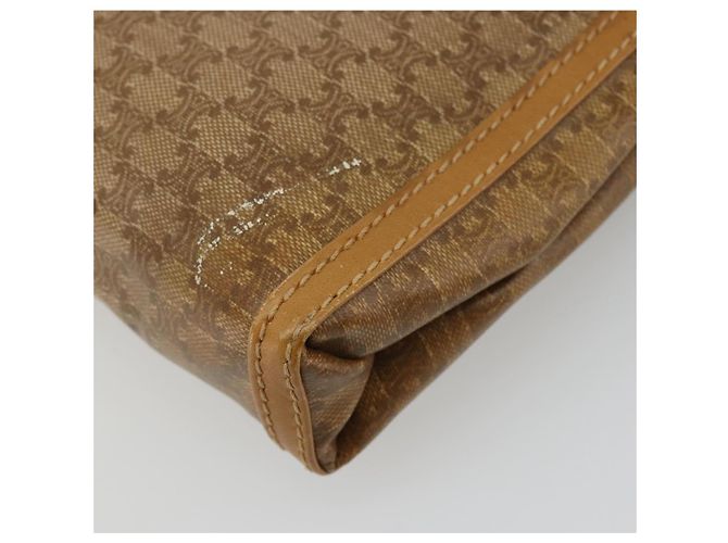 Céline Borsa a Spalla CELINE Macadam Canvas PVC Beige Oro Auth BA13580 D'oro - vista 9