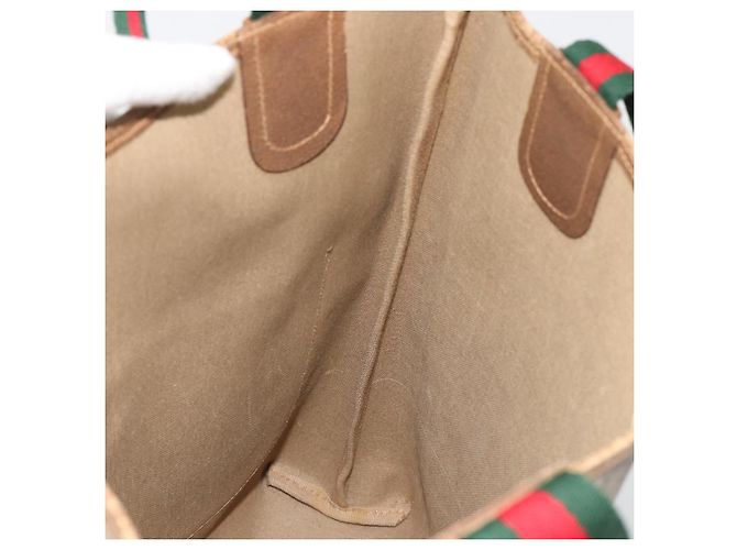 Borsa Tote GUCCI GG Supreme Web Sherry Line PVC Beige 39 02 003 Auth bs35666 - vista 20