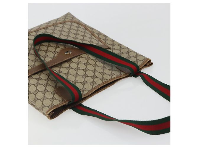 Borsa Tote GUCCI GG Supreme Web Sherry Line PVC Beige 39 02 003 Auth bs35666 - vista 6