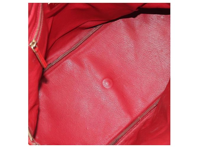 Borsa PRADA in pelle rossa e oro Auth 187417A Rosso D'oro - vista 10