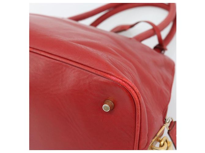 Borsa PRADA in pelle rossa e oro Auth 187417A Rosso D'oro - vista 16