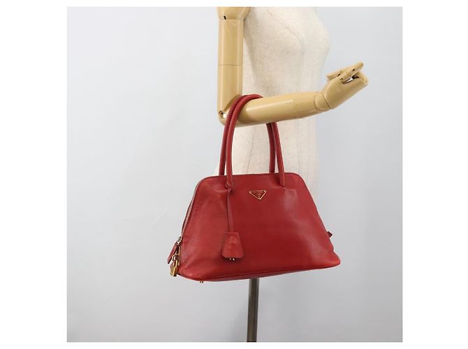Borsa PRADA in pelle rossa e oro Auth 187417A Rosso D'oro - vista 27