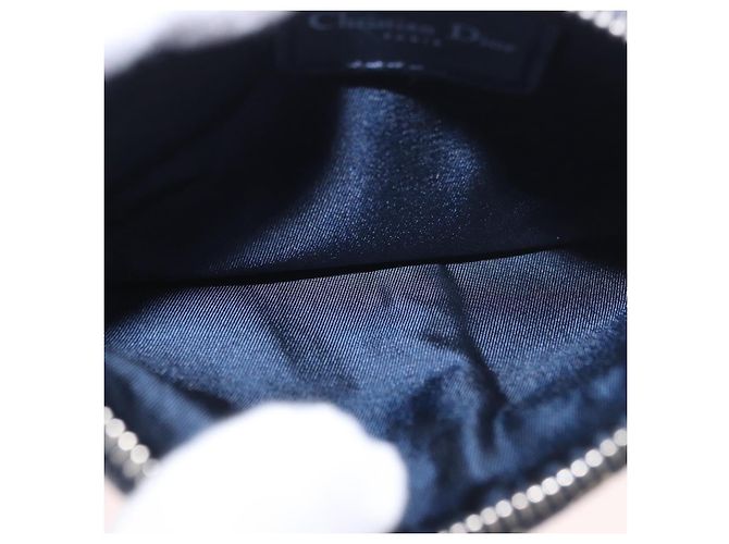 Christian Dior Trotter Canvas Pouch Navy Silver Auth 187284V Silber Marineblau - Ansicht 11