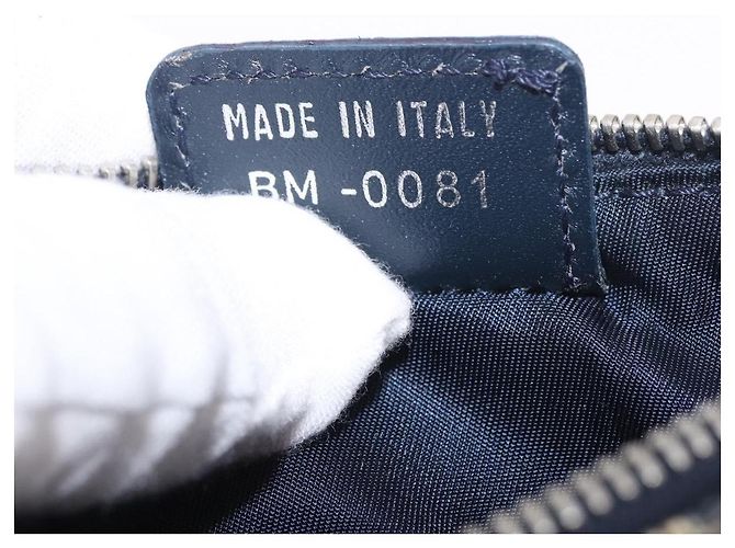 Christian Dior Trotter Canvas Pouch Navy Silver Auth 187284V Silber Marineblau - Ansicht 12