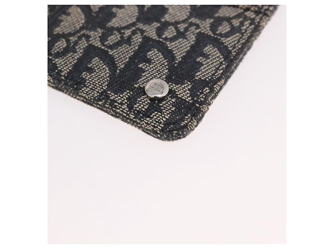 Christian Dior Trotter Canvas Pouch Navy Silver Auth 187284V Silber Marineblau - Ansicht 14
