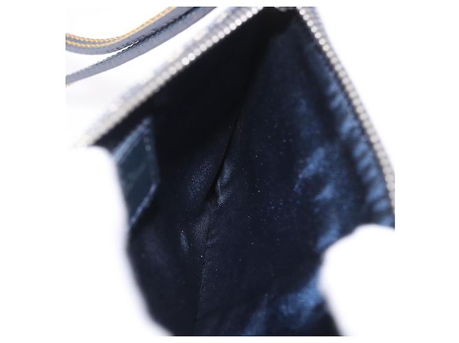 Christian Dior Trotter Canvas Pouch Navy Silver Auth 187284V Silber Marineblau - Ansicht 17