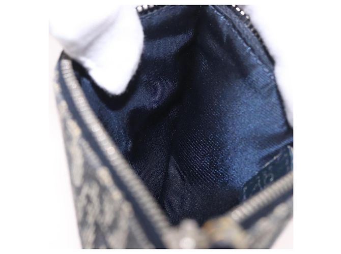 Christian Dior Trotter Canvas Pouch Navy Silver Auth 187284V Silber Marineblau - Ansicht 18