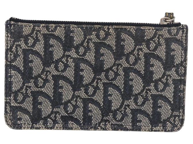 Christian Dior Trotter Canvas Pouch Navy Silver Auth 187284V Silber Marineblau - Ansicht 2