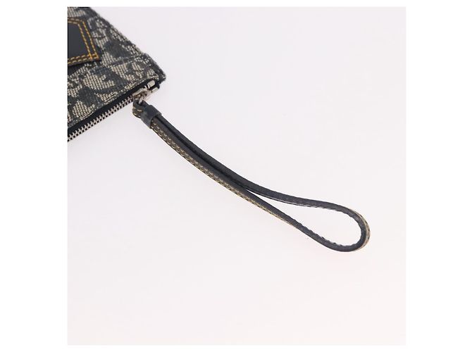 Christian Dior Trotter Canvas Pouch Navy Silver Auth 187284V Silber Marineblau - Ansicht 7