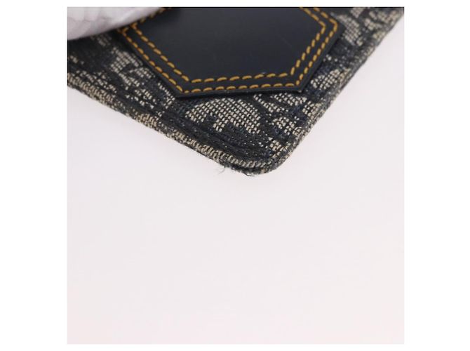 Christian Dior Trotter Canvas Pouch Navy Silver Auth 187284V Silber Marineblau - Ansicht 8