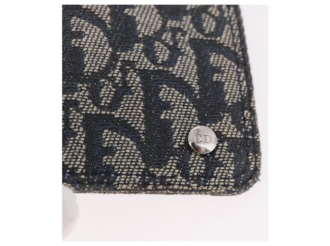 Christian Dior Trotter Canvas Pouch Navy Silver Auth 187284V Silber Marineblau - Ansicht 9
