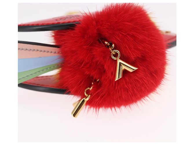 LOUIS VUITTON Bijoux Traveling Bird Sack Charm Pelliccia Rossa M67390 LV Auth 189231M Rosso - vista 9
