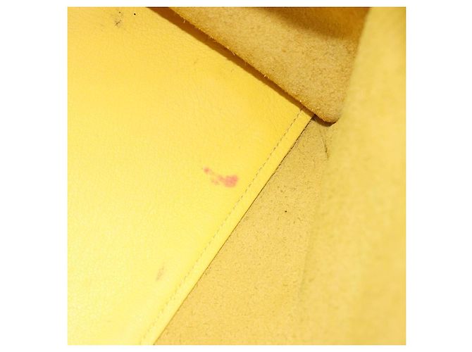 SAINT LAURENT Borsa Cabas Baby in Pelle 2way Yellow Gold Auth hk3783 D'oro Giallo - vista 10