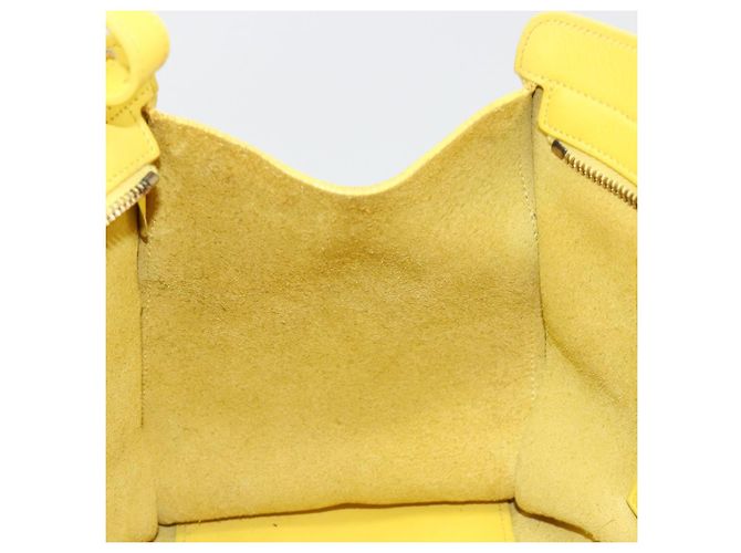 SAINT LAURENT Borsa Cabas Baby in Pelle 2way Yellow Gold Auth hk3783 D'oro Giallo - vista 27