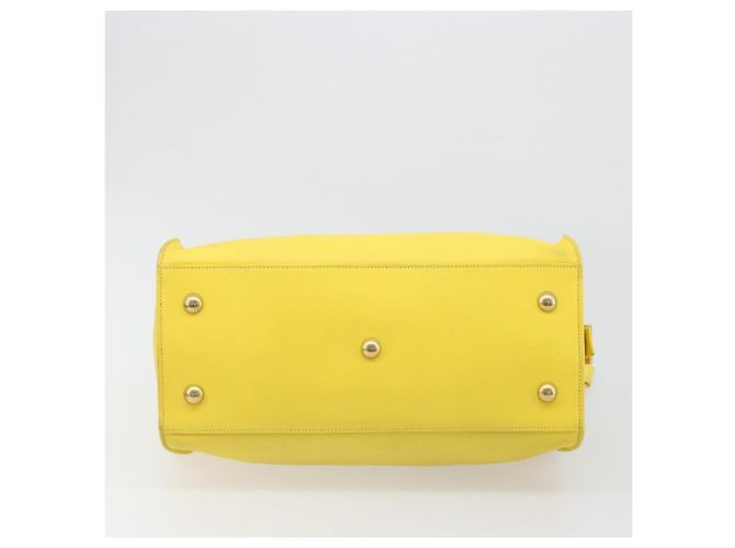 SAINT LAURENT Borsa Cabas Baby in Pelle 2way Yellow Gold Auth hk3783 D'oro Giallo - vista 5