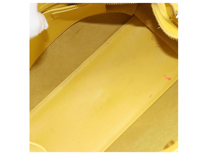 SAINT LAURENT Borsa Cabas Baby in Pelle 2way Yellow Gold Auth hk3783 D'oro Giallo - vista 9