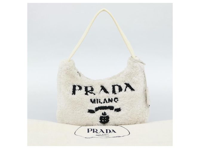 Pochette PRADA Borsa a Mano Pile White Silver Auth ka4933V Argento Bianco - vista 12