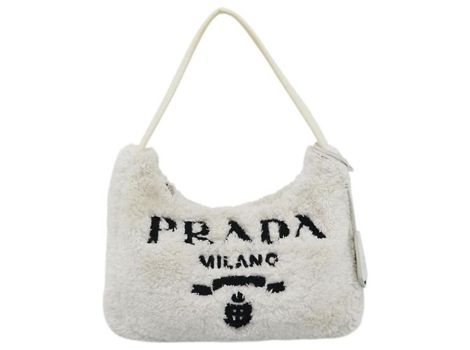 Pochette PRADA Borsa a Mano Pile White Silver Auth ka4933V Argento Bianco - vista 13