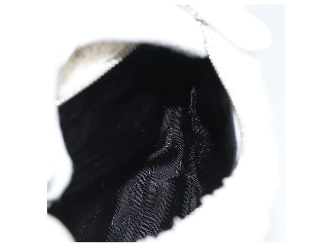 Pochette PRADA Borsa a Mano Pile White Silver Auth ka4933V Argento Bianco - vista 20