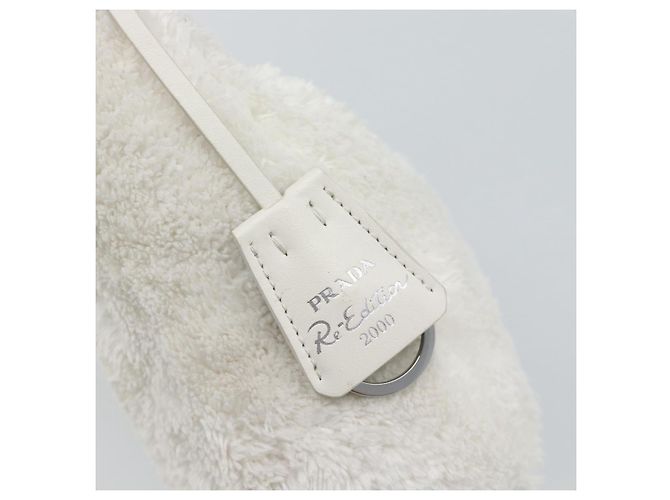 Pochette PRADA Borsa a Mano Pile White Silver Auth ka4933V Argento Bianco - vista 9