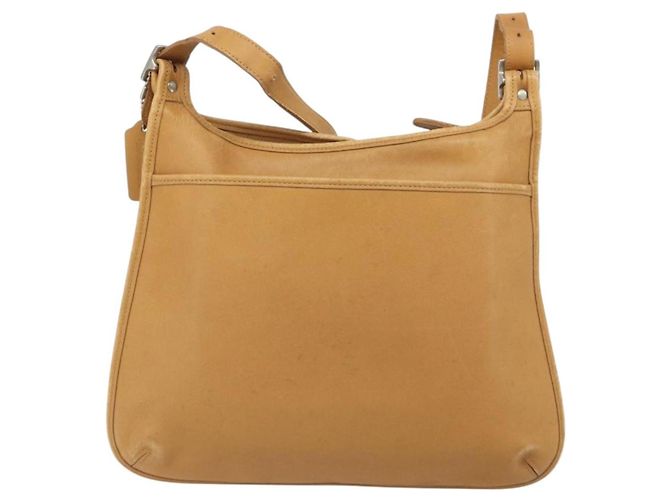 Borsa a Spalla Coach in Pelle Marrone Argento Auth 185288 - vista 2