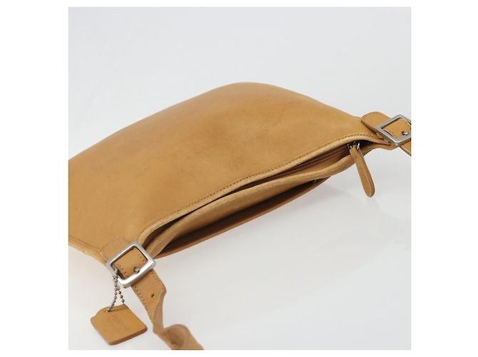 Borsa a Spalla Coach in Pelle Marrone Argento Auth 185288 - vista 6