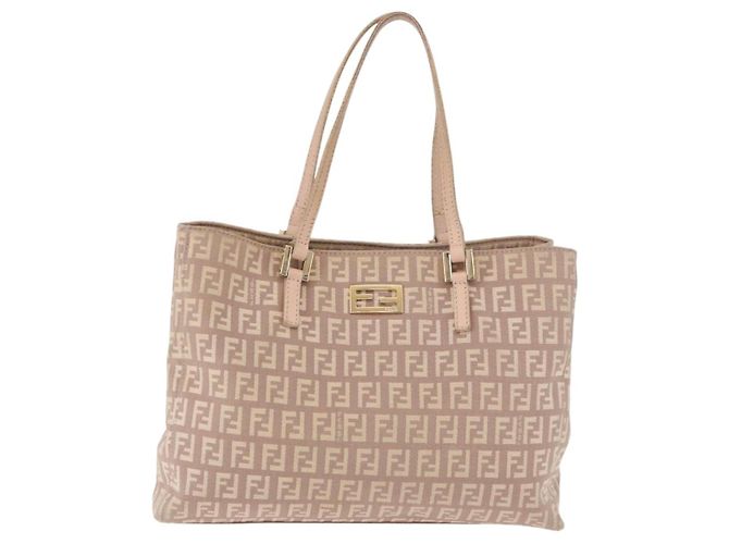 FENDI Zucchino Canvas Handtasche Beige Gold Authentisch ka4906 - Ansicht 13