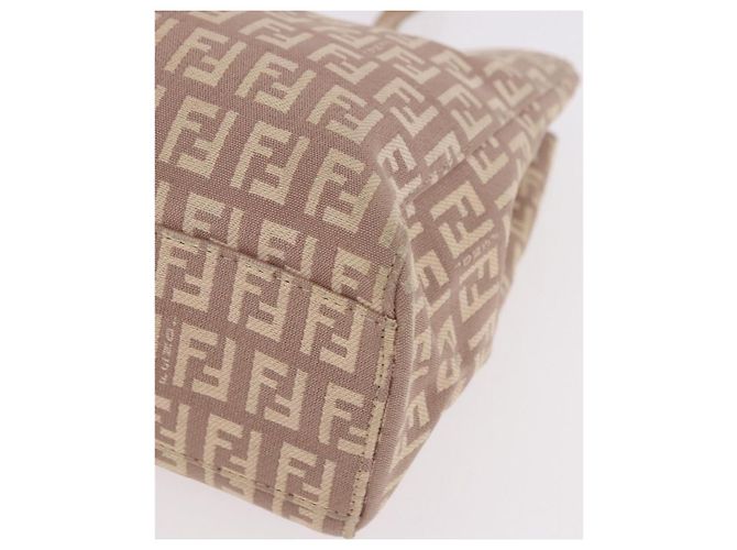 FENDI Zucchino Canvas Handtasche Beige Gold Authentisch ka4906 - Ansicht 14