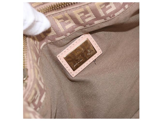 FENDI Zucchino Canvas Handtasche Beige Gold Authentisch ka4906 - Ansicht 18