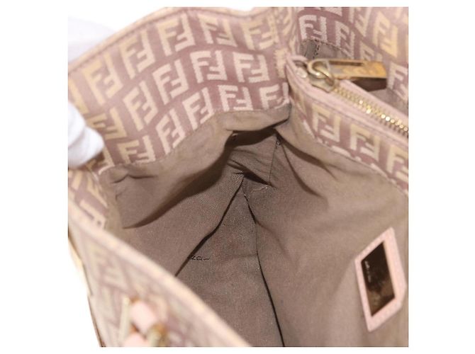 FENDI Zucchino Canvas Handtasche Beige Gold Authentisch ka4906 - Ansicht 20