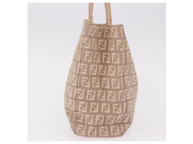 FENDI Zucchino Canvas Handtasche Beige Gold Authentisch ka4906 - Ansicht 4
