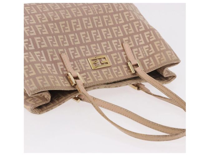 FENDI Zucchino Canvas Handtasche Beige Gold Authentisch ka4906 - Ansicht 6