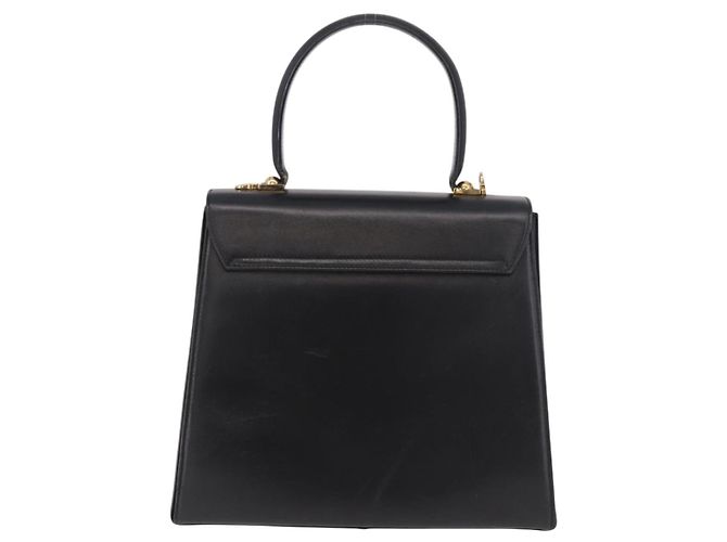 Borsa Salvatore Ferragamo Gancini in pelle nera e oro Auth 188245 Nero D'oro - vista 2