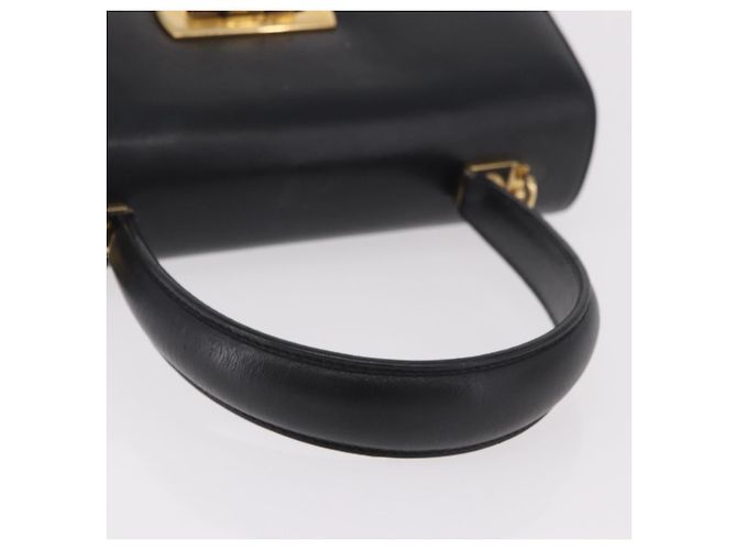 Borsa Salvatore Ferragamo Gancini in pelle nera e oro Auth 188245 Nero D'oro - vista 8