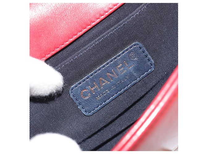 CHANEL Boy Chanel Chain Shoulder Bag Velor Red Gold CC Auth mr2605SAV Rosso D'oro - vista 18