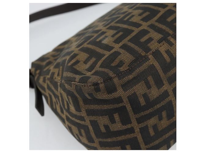 FENDI Zucca Canvas Mamma Baguette Borsa a Spalla Nero Argento Marrone Auth 186462V - vista 17