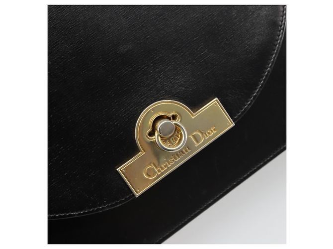 Borsa a Spalla Christian Dior in Pelle Nera e Oro Auth BA13501 Nero D'oro - vista 17