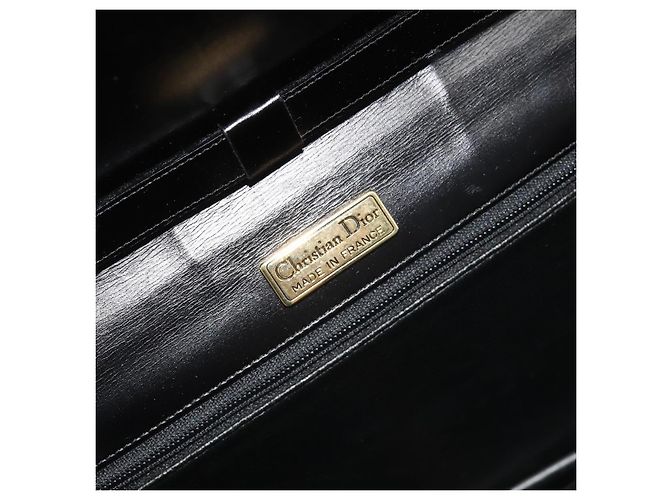 Borsa a Spalla Christian Dior in Pelle Nera e Oro Auth BA13501 Nero D'oro - vista 18