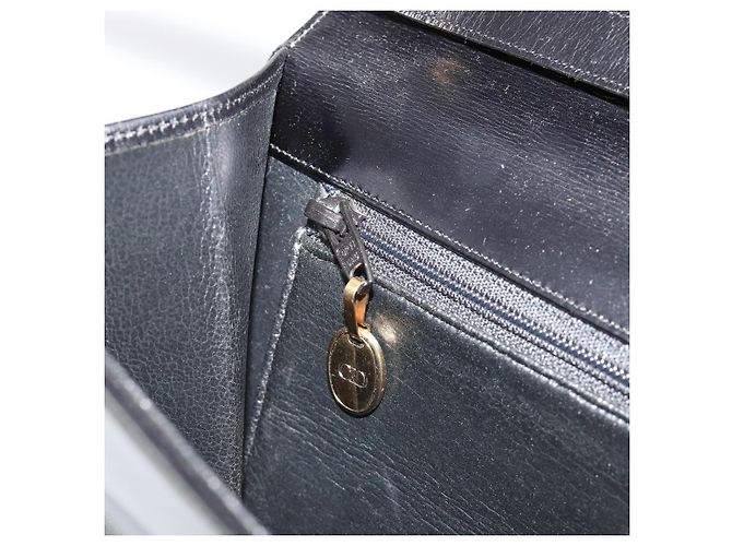Borsa a Spalla Christian Dior in Pelle Nera e Oro Auth BA13501 Nero D'oro - vista 21