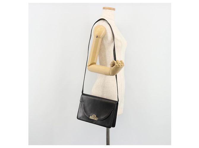 Borsa a Spalla Christian Dior in Pelle Nera e Oro Auth BA13501 Nero D'oro - vista 23